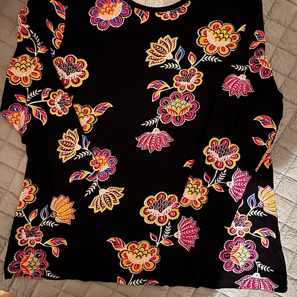 Floral Black Women's Top
